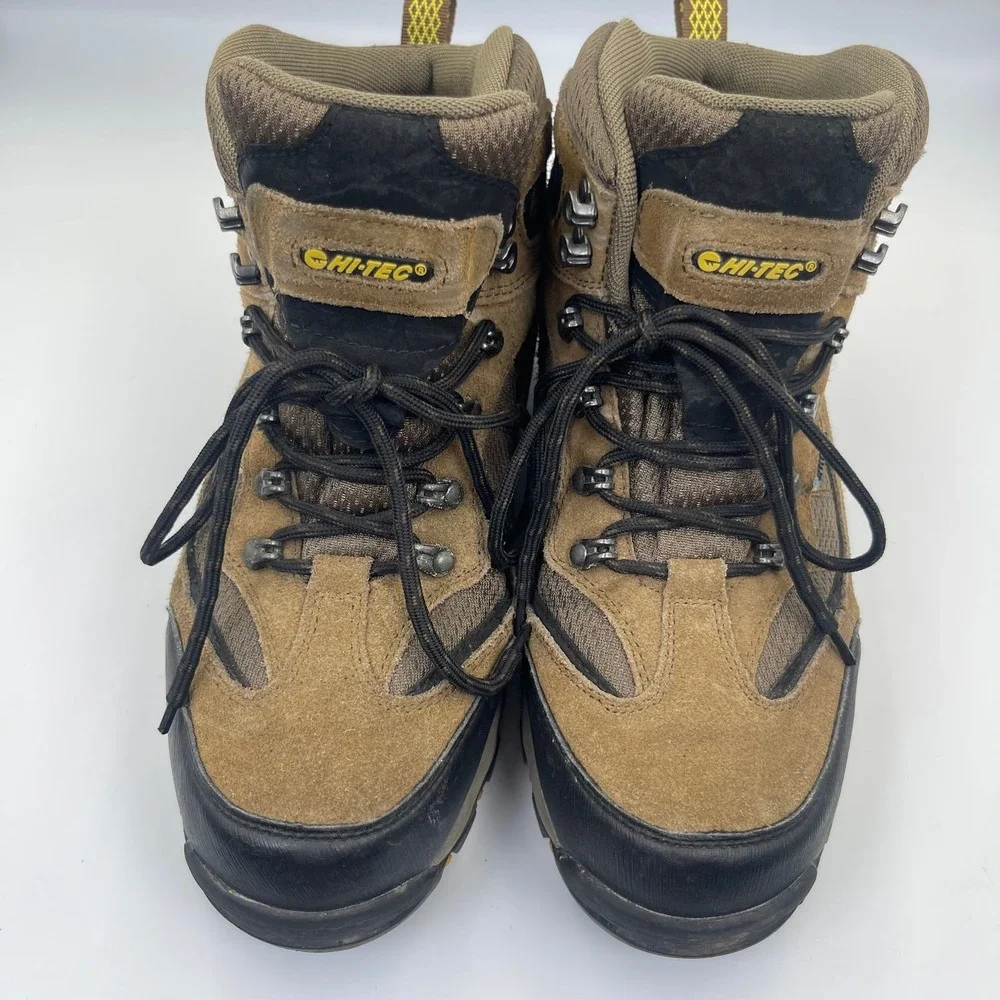 Hi-Tec Skamania Mid Waterproof Hiking Boots Men's Size 9.5W Brown Suede 7198W